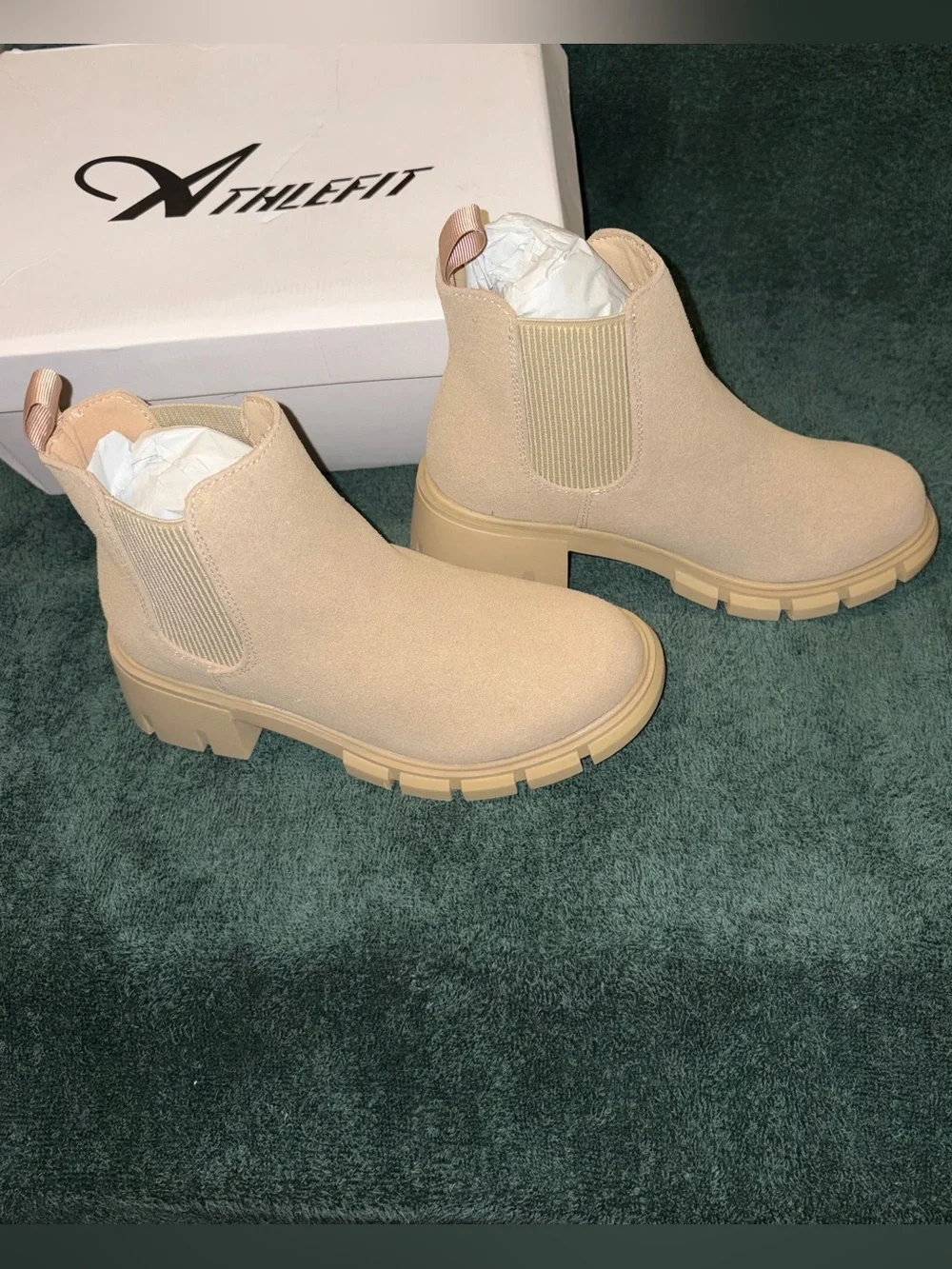 Girls Cream Chelsea Booties - Slip-On Comfort